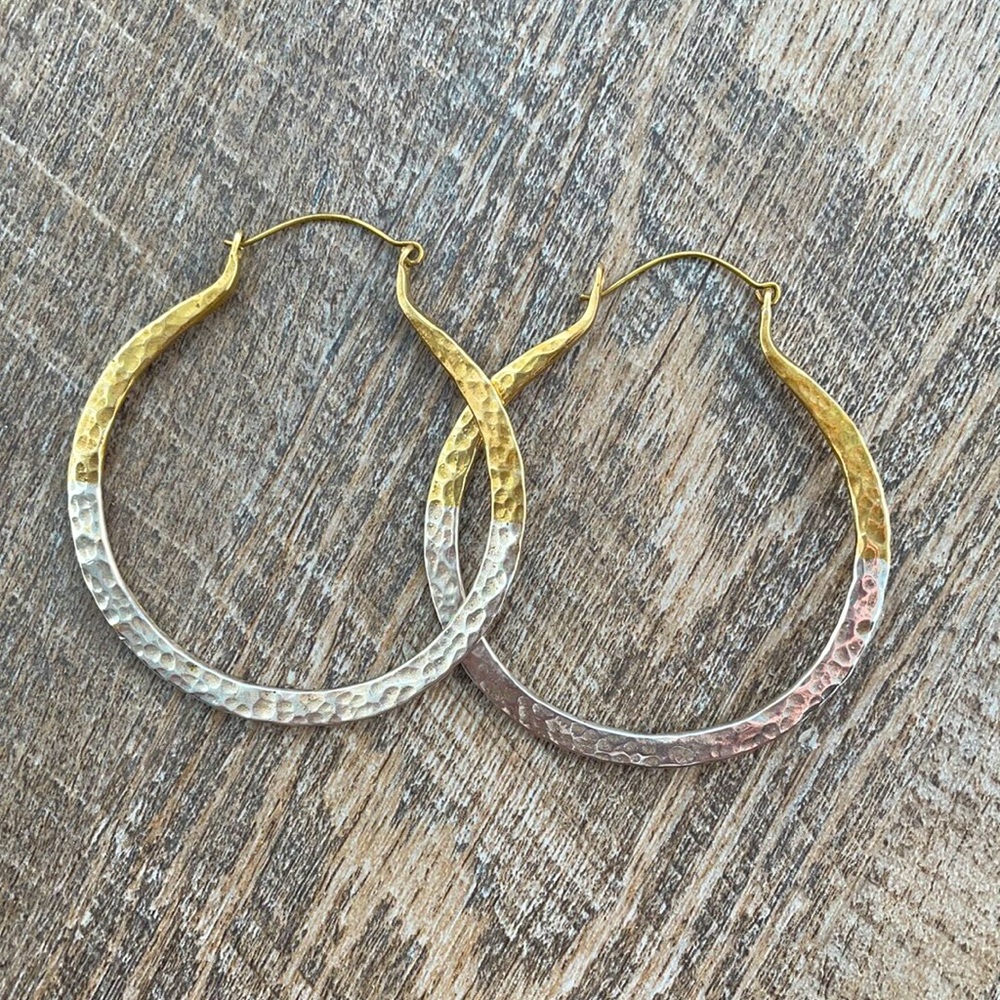 Anthropologie hammered hoops